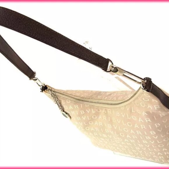 BVLGARI Shoulder Bag Logomania Beige ?~ ?~ Authentic USED - Picture 7 of 7
